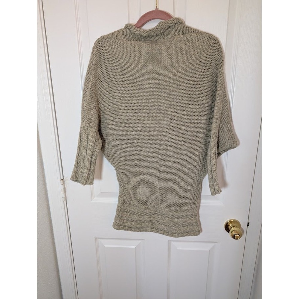 Topshop Cardigan Sweater Wrap Front Knit Dolman Sleeve‎ Beige Casual Size 6 - Picture 4 of 7